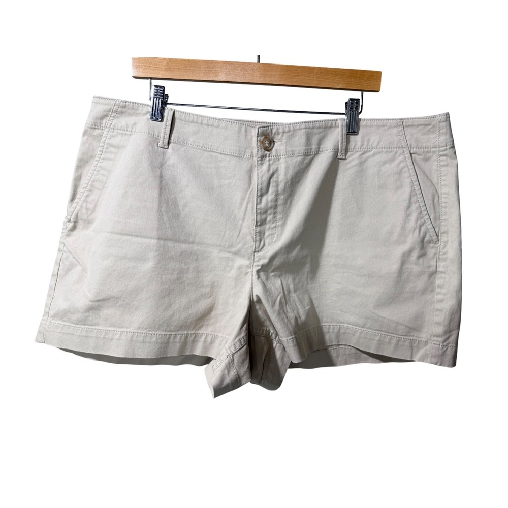 LOFT The Monroe 4" Curvy Shorts 18P Beige Khaki Chino Classic Petite Plus NWT - Picture 3 of 13
